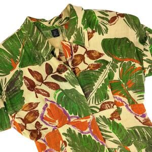 Vintage ST Gillian 8 Safari Tropical Zip Front MIDI Linen Sheath Dress Coastal